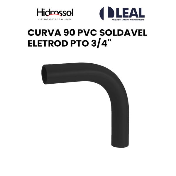 CURVA 90º PVC SOLDÁVEL ELETRODUTO PRETO 3/4