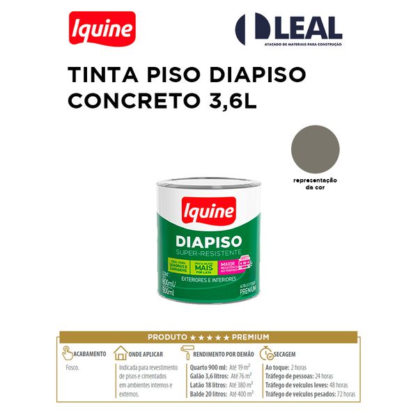 TINTA PISO DIAPISO CONCRETO 3,6L IQUINE