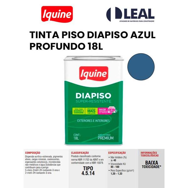 TINTA PISO DIAPISO AZUL PROFUNDO 18L IQUINE