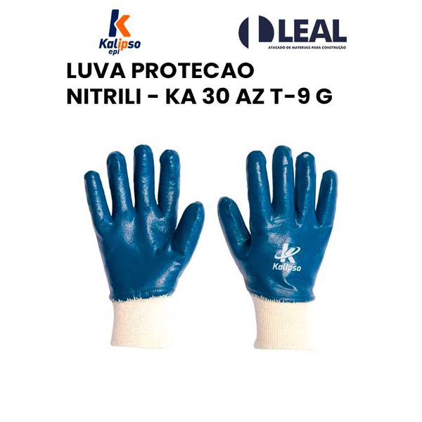 LUVA PROTEÇÃO NITRILI - KA 30 AZUL T-9 G KALIPSO