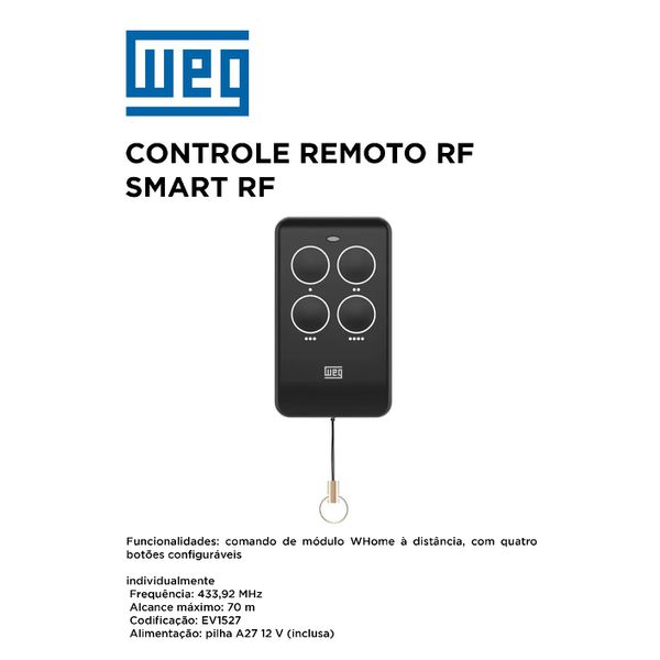 DISPOSITIVO CONTROLE REMOTO SMART RF WEG