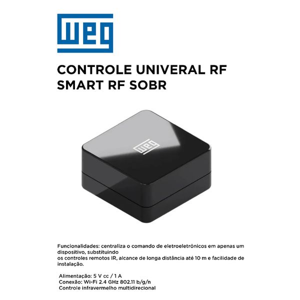 CONTROLE UNIVERSAL SMART WI-FI SOBREPOR WEG