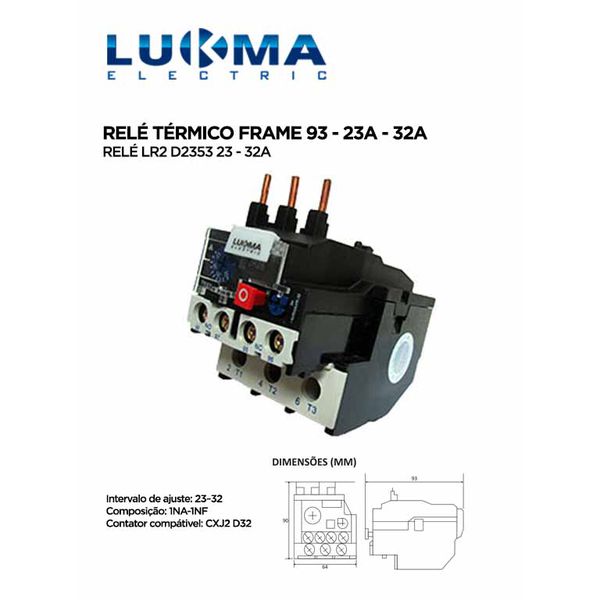 RELE TÉRMICO FRAME 93 - 23A - 32A LUKMA