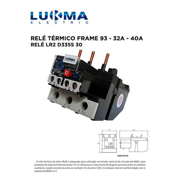 RELE TERMICO FRAME 93 - 32A - 40A LUKMA