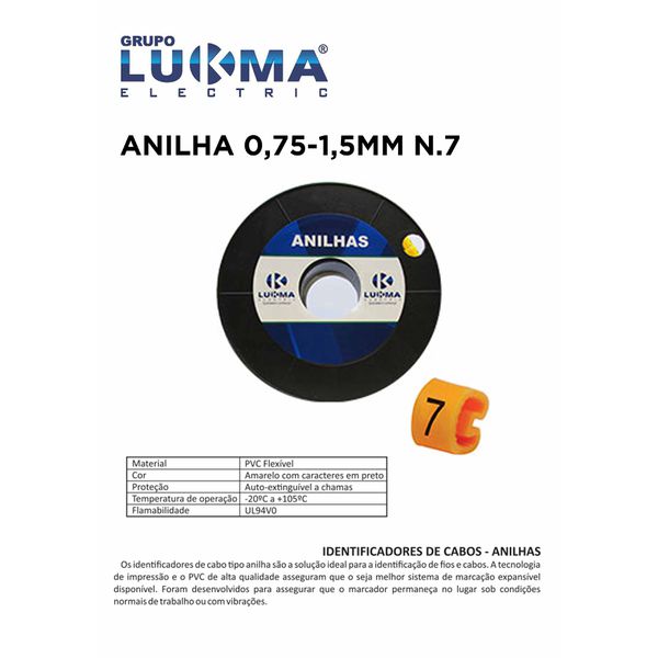 ANILHA 0,75-1,5MM N. 7 LUKMA PACOTE COM 1000