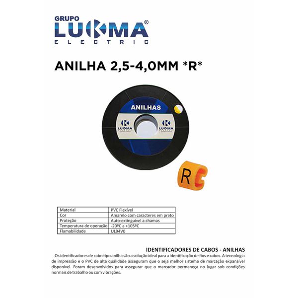 ANILHA 2,5-4,0MM *R* LUKMA PACOTE COM 1000