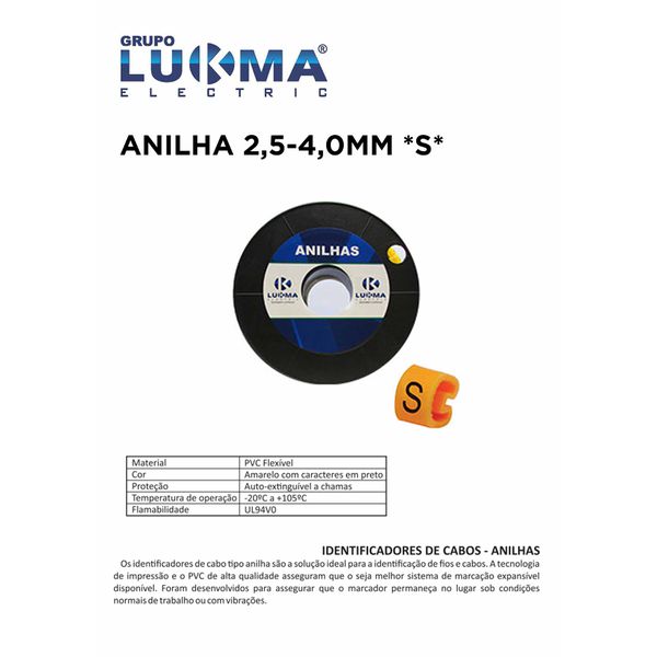 ANILHA 2,5-4,0MM *S* LUKMA PACOTE COM 1000