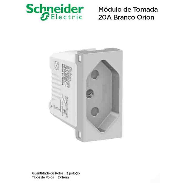 MODULO TOMADA 2P+T 20A BRANCO ORION