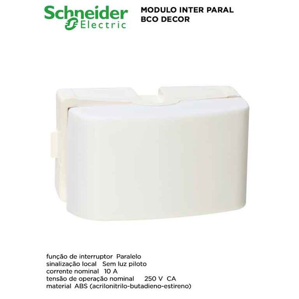 MODULO INTERRUPTOR PARALELO BRANCO DECOR