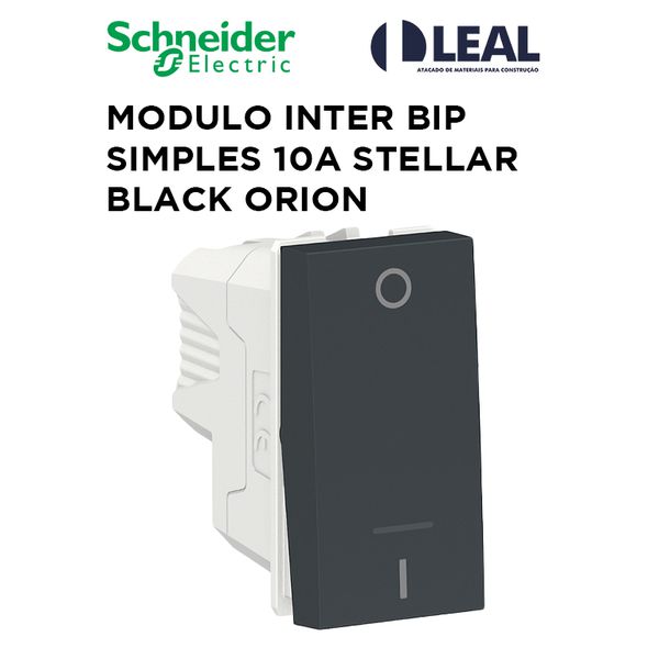 MODULO INTERRUPTOR BIPOLAS SIMPLES 10A STELLAR BLACK ORION