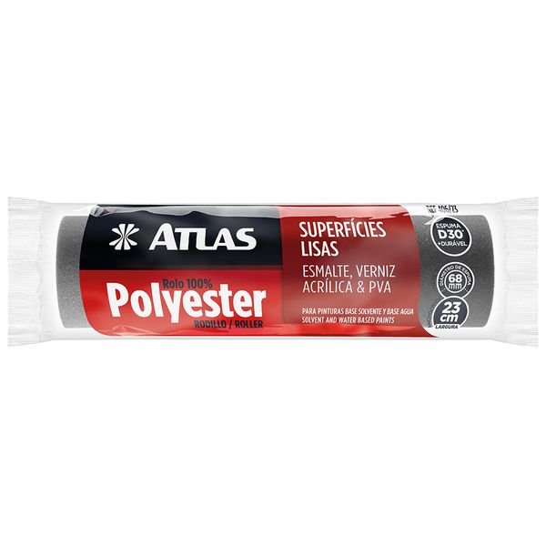 ROLO DE PINTURA POLYESTER ESPUMA CINZA 15CM ATLAS