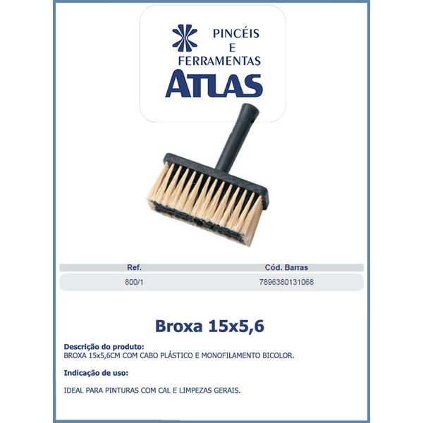 BROXA RETANGULAR 15X5,6CM ATLAS | Comercial Leal