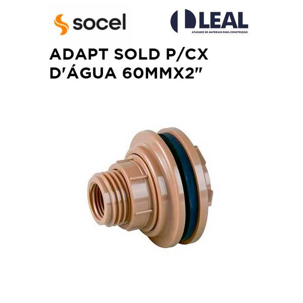 ADAPTADOR SOLDÁVEL PARA CAIXA DA ÁGUA 60MMX2