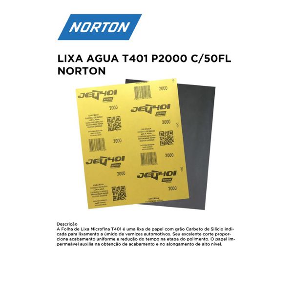 LIXA D'ÁGUA T401 P2000 C/50FL NORTON