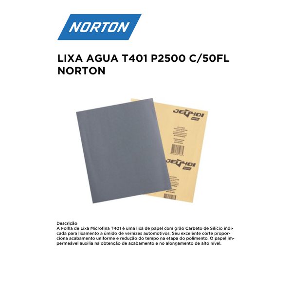 LIXA D'ÁGUA T401 P2500 COM 50 FOLHAS NORTON