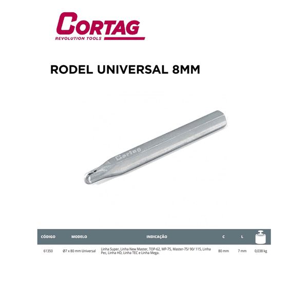RODEL Ø7 x 80 mm UNIVERSAL CORTAG