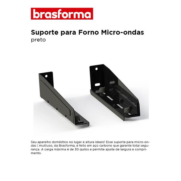 SUPORTE MICROONDAS / MULTIUSO PRETO BRASFORMA