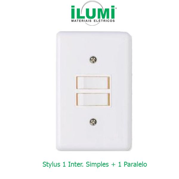 Conjunto Stylus 1 Interruptor Simples +1 Interruptor Paralelo ILUMI