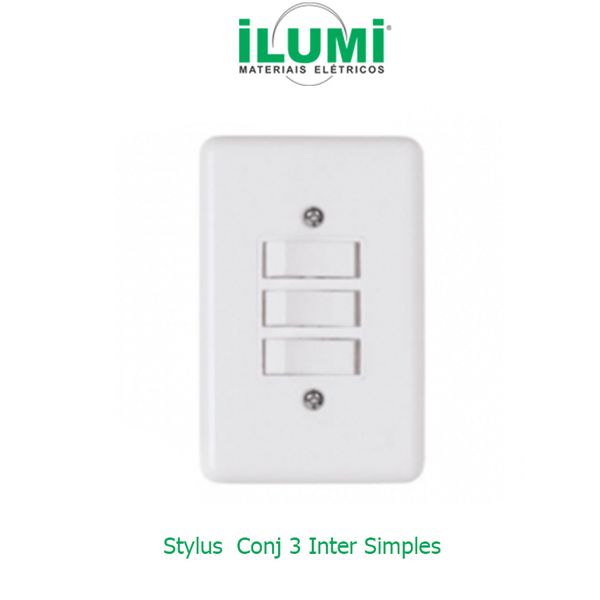 Conjunto 3 Interruptor Simples - Stylus - Ilumi