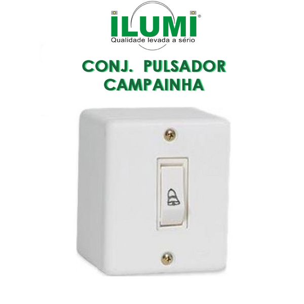 Conjunto 1 Pulsador Campainha - Ilumi Box - 6313