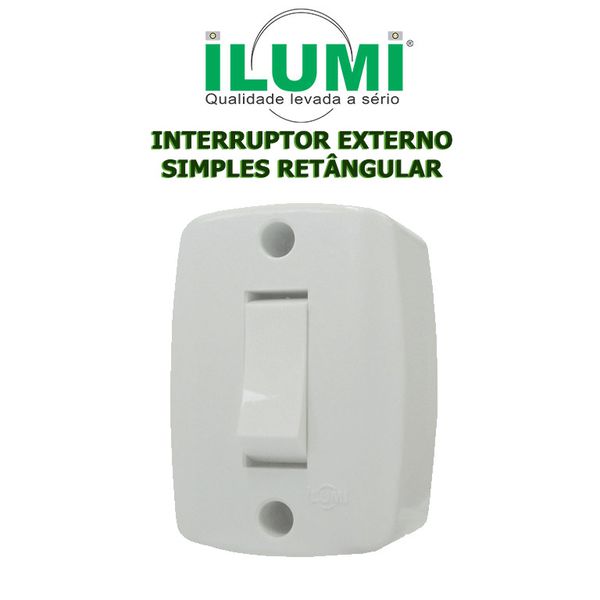 INTERRUPTOR EXTERNO RETANGULAR SIMPLES ILUMI