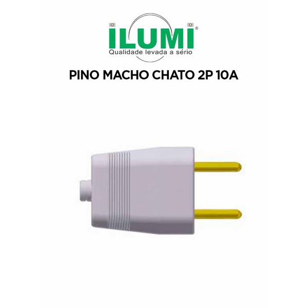 PINO MACHO CHATO 2P 10A CINZA ILUMI