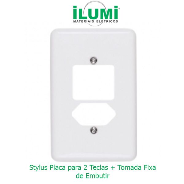 PLACA 4X2 PARA 2 TECLAS + 1 TOMADA BR STYLUS