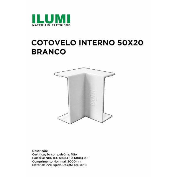 COTOVELO INTERNO ILUMI 50X20MM BRANCO