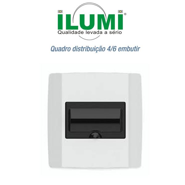 QUADRO DE DISJUNTORES 6DIN EMBUTIR FUMÊ ILUMI