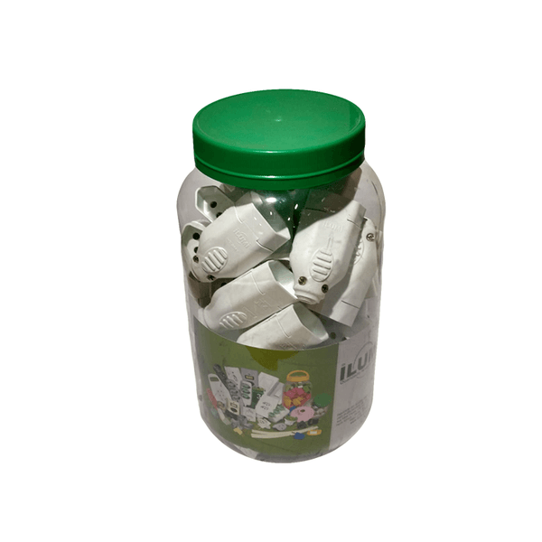 PLUGUE FÊMEA COM PRENSA CABO 2P+T 10A BRANCO POTE COM 40 PEÇAS ILUMI