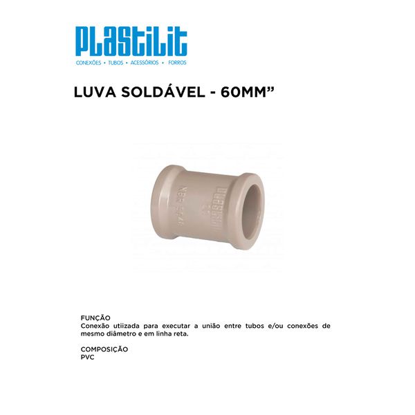 Luva de PVC Marrom Soldável 60MM PLASTILIT