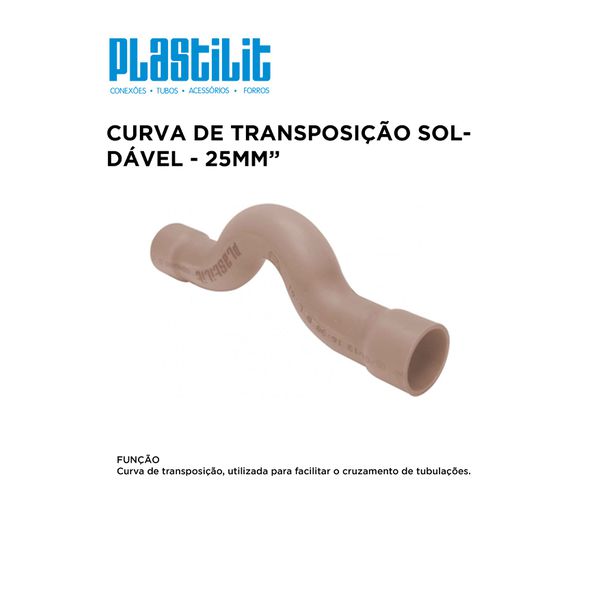 Curva de Transposição PVC Marrom Soldável 3/4