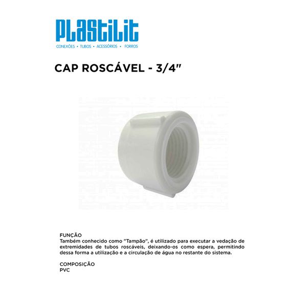 Cap Roscável 3/4 PLASTILIT
