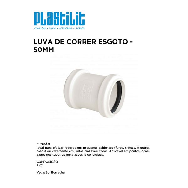 LUVA DE CORRER ESGOTO 50 PLASTILIT