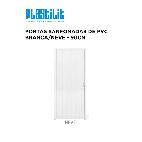 PORTA SANFONADA PVC 0,90 BRANCO PLASTILIT