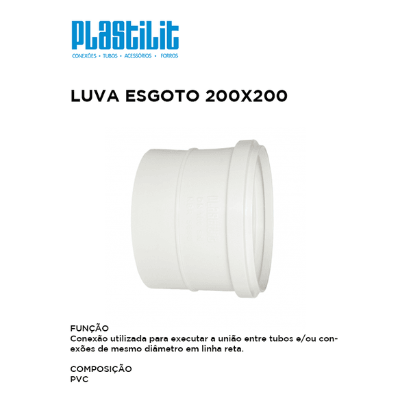 LUVA ESGOTO 200MM - PLASTILIT