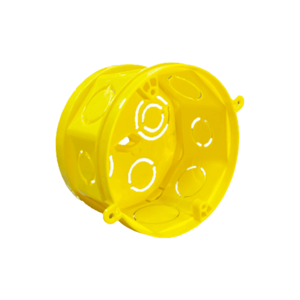 Caixa De Luz Octagonal 4 X 4 Amarela Para Eletroduto Flexivel Plastilit