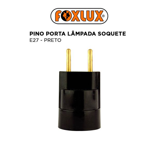 PINO PORTA LAMPADA SOQUETE E27 PRETO FOXLUX