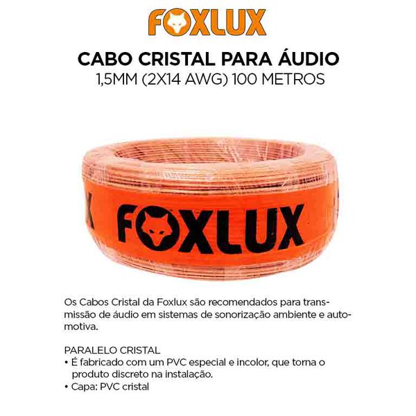 CABO DE SOM CRISTAL 2X1.5 FOXLUX