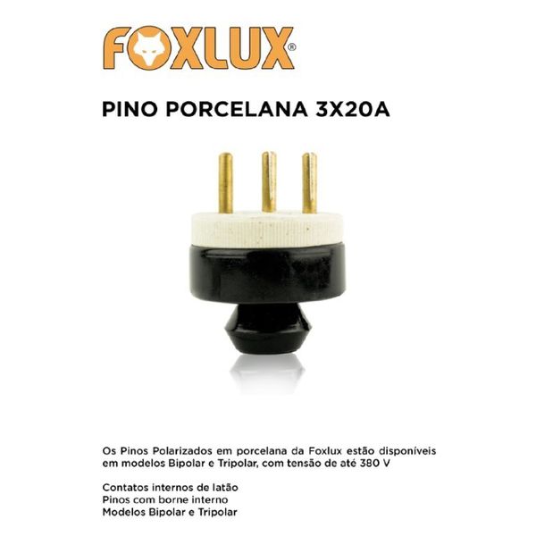PINO EXTERNO PORCELANA 3X20A FOXLUX