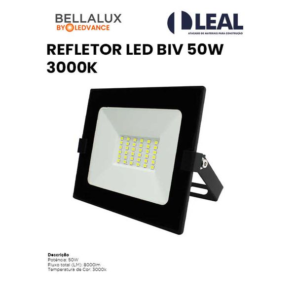 REFLETOR LED BIV 50W 3000K BELLALUX
