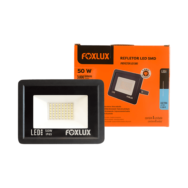 REFLETOR LED BIV 50W 6.500K- 1.000LM BCO FRIO IP65 -