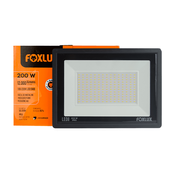 REFLETOR LED BIVOLT 200W 6.500K- 1.000LM BRANCO FRIO IP65 -