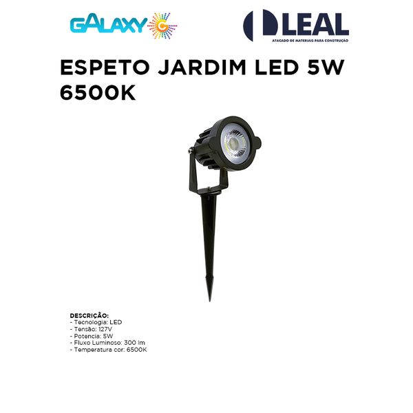 ESPETO JARDIM LED 5W 6500K GALAXY