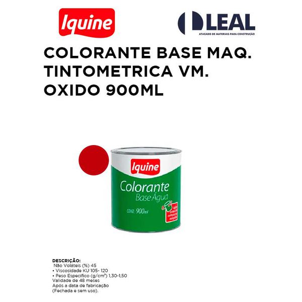 COLORANTE BASE MÁQUINA TINTOMETRICA VM. OXIDO 900ML IQUINE