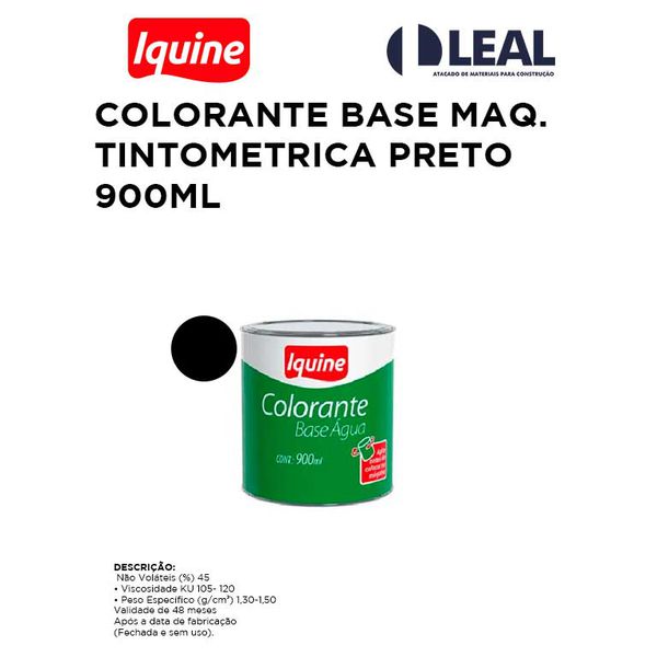 COLORANTE BASE MÁQUINA TINTOMETRICA PRETO 900ML IQUINE