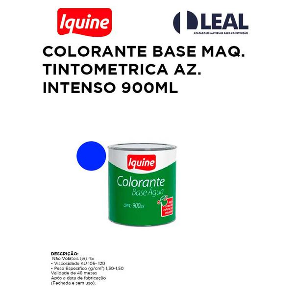 COLORANTE BASE MÁQUINA TINTOMETRICA AZUL INTENSO 900ML IQUINE