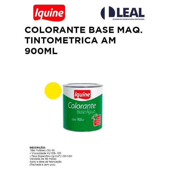 COLORANTE BASE MÁQUINA TINTOMETRICA AMARELO 900ML IQUINE