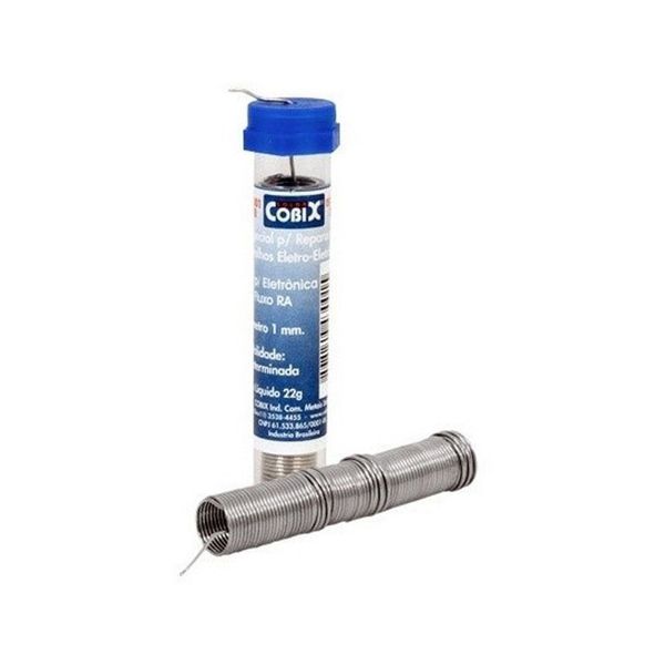 SOLDA EM FIO/ESTANHO 1,0MM 63/37 TUBO COM 4M COBIX