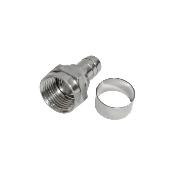CONECTOR METÁLICO RG6 NIQUELADO COM ROSCA - 30PCS INTERNEED